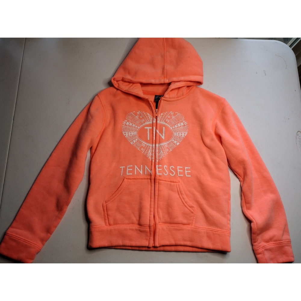 Kids Salt Creek Tennessee Heart Zip Up Hoodie Orange L‎
